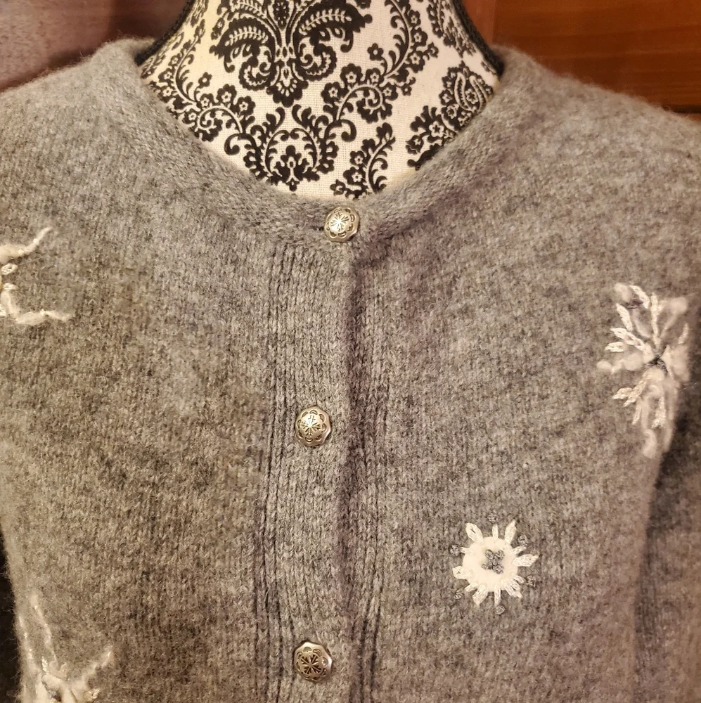 Northern Isles Wool Snowman Snowflake Holiday Sweater Large - Picture 2 of 8